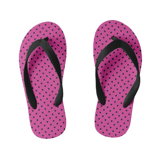 Chanclas Para Niños Modernos puntos violeta y negro Rosa (Plantilla)