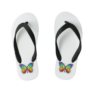 Chanclas Para Niños Monarca de mariposa arcoiris