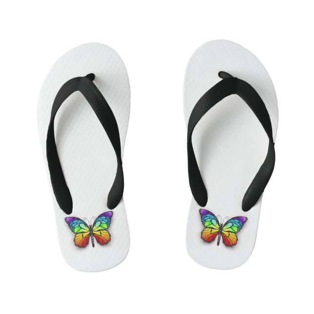 Chanclas Para Niños Monarca de mariposa arcoiris (Plantilla)