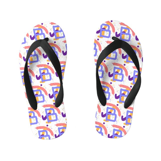 Chanclas Para Niños Monograma bajo cuidado B (Plantilla)
