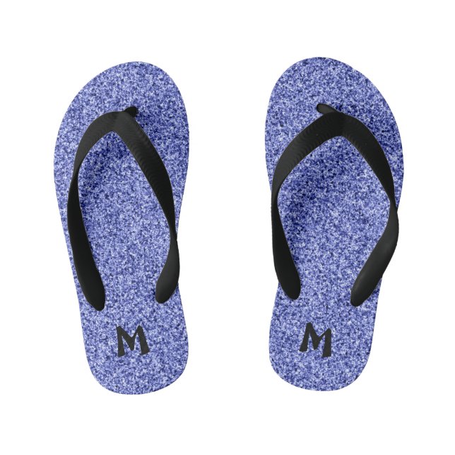 Chanclas Para Niños Monograma Faux Purpurina (Plantilla)