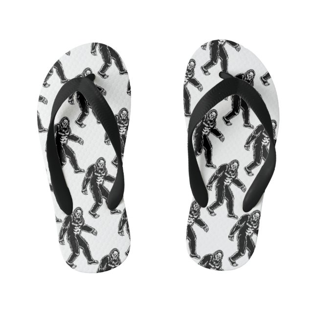 Chanclas Para Niños Monstruo blanco de Sasquatch negro con motivos de  (Plantilla)