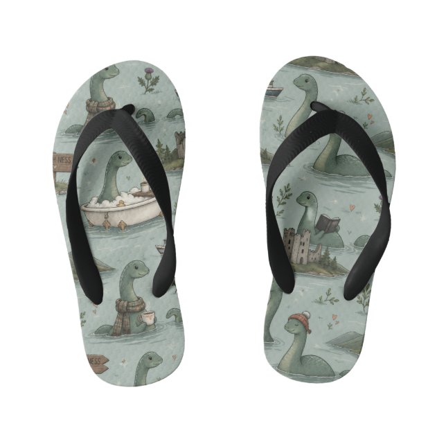 Chanclas Para Niños Monstruo del lago Ness (Plantilla)