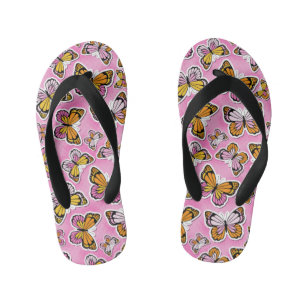 Chanclas Para Niños Naranja de vibración Y2K de la mariposa