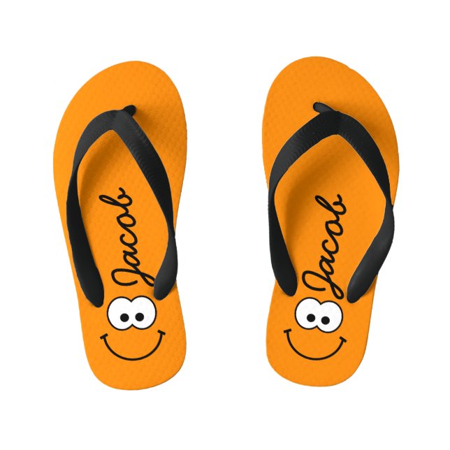 Chanclas Para Niños Naranja Personalizada (Plantilla)