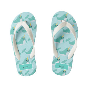 Chanclas Para Niños Narwhal Cute Arctic Whale
