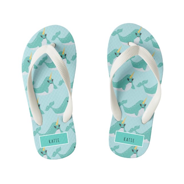 Chanclas Para Niños Narwhal Cute Arctic Whale (Plantilla)
