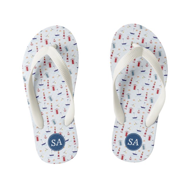 Chanclas Para Niños Nautical Back to School & Dorm Essentials (Plantilla)
