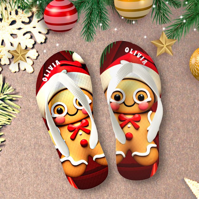 Chanclas Para Niños Navidades de pan de jengibre personalizados (Subido por el creador)
