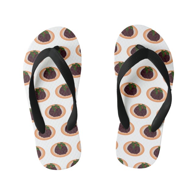 Chanclas Para Niños Navidades pudding personalizado ilustracion (Plantilla)