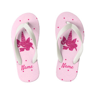 Chanclas Para Niños Niñas Purpurinas Rosa Unicorn