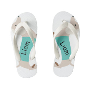 Chanclas Para Niños Niños Dachshund Flip Flops Personalizados Con Nomb