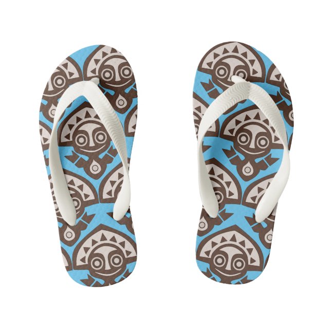 Chanclas Para Niños Niños de vacaciones en Polinesia (Plantilla)