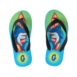 Chanclas Para Niños Niños Flip Flops Shark surf hippy Boho personaliza