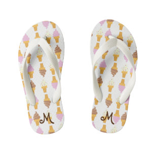 Chanclas Para Niños Niños Helados Cones Monogramados Flip Flops