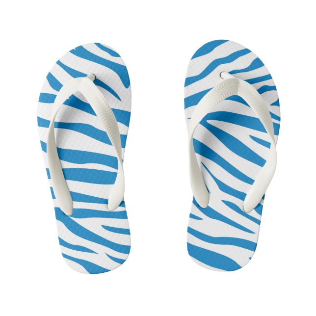 Chanclas Para Niños Niños Personalizable Cebra Stripe Flip Flops (Plantilla)