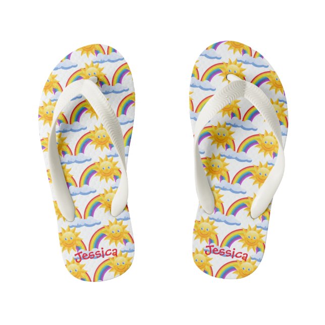 Chanclas Para Niños Niños personalizados Arcoiris Flip Flops (Plantilla)