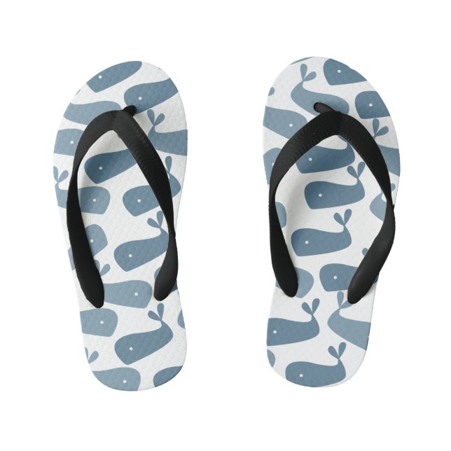 Chanclas Para Niños Niños Verano Ballenas Azules Flip Flops (Plantilla)