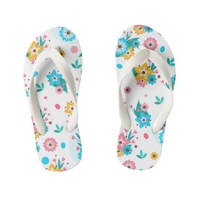 Chanclas Para Niños Niños Volteando Flores (Plantilla)