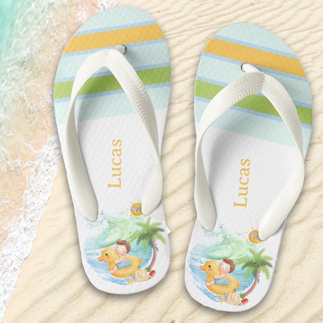 Chanclas Para Niños Nombre de la playa de verano de cuajo (Subido por el creador)