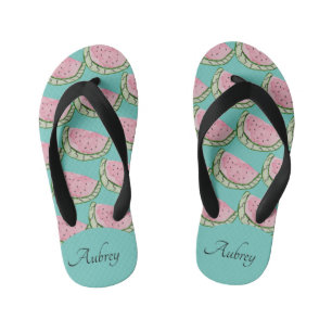 Chanclas Para Niños Nombre de patrón pintado con garabatos de sandía c
