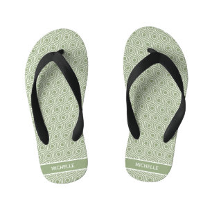 Chanclas Para Niños Nombre del patrón de Honeycomb del hexágono verde