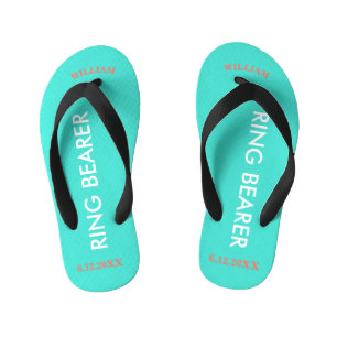 Chanclas Para Niños NOMBRE del portaaviones Turquesa Azul
