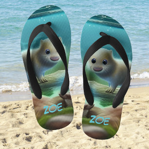 Chanclas Para Niños Nube de nutria en estanque - personalizable