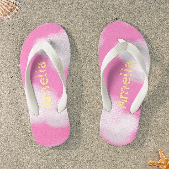 Chanclas Para Niños Nubes rosas y blancas personalizadas (Subido por el creador)