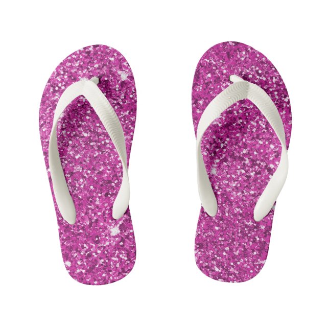 Chanclas Para Niños Ombre Sparkle, Purpurina Rosa Girly (Plantilla)