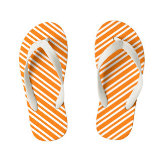 Chanclas Para Niños Orange White Stripes Pattern