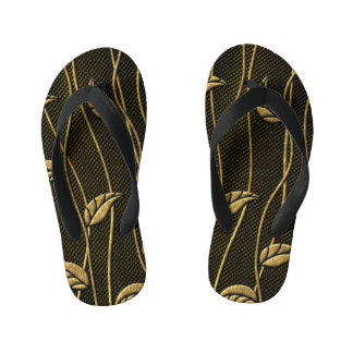 Chanclas Para Niños Oro y negro: deja textura 3D.