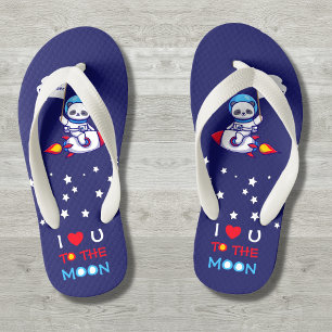 Chanclas Para Niños Oso Panda Lindo Astronauta En Nave Espacial Niños