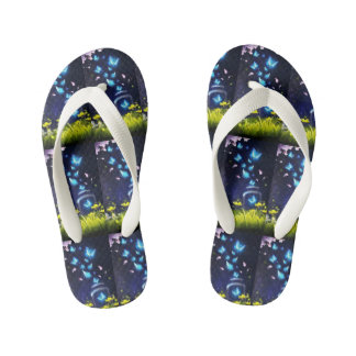Chanclas Para Niños Pair of Blue Butterflies Flip Flops