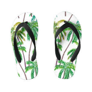 Chanclas Para Niños Palmas acrílicas: Textura textil de verano.