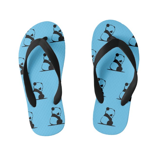 Chanclas Para Niños Panda lindo impreso azul (Plantilla)