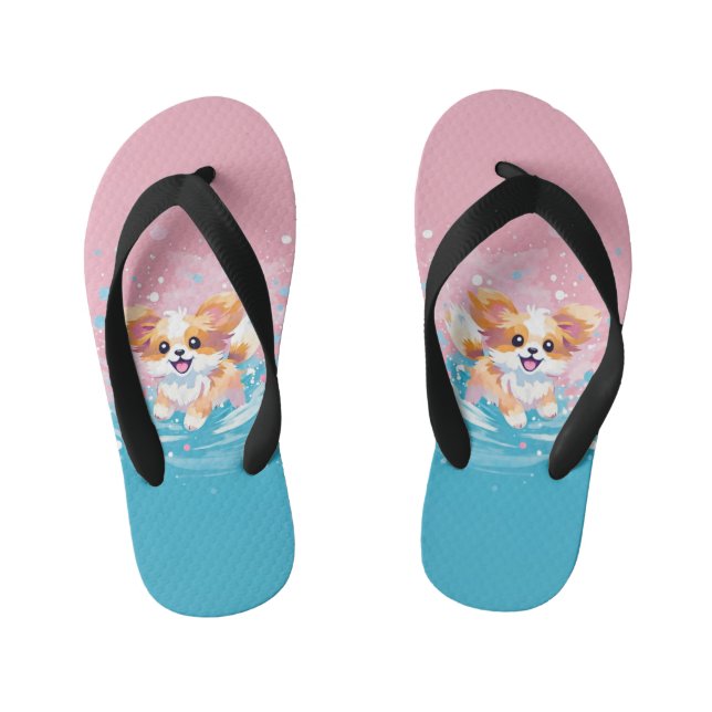 Chanclas Para Niños Papilón juguetón: Esplandor de rosa y azul (Plantilla)