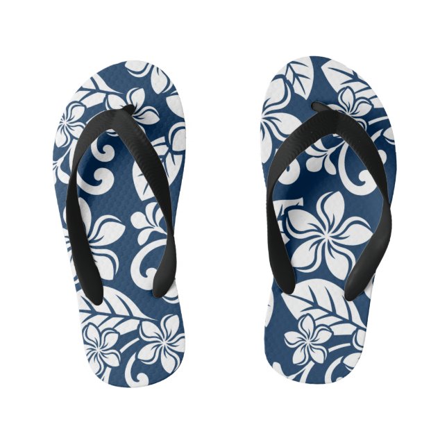 Chanclas Para Niños Par de Flip Flops ISLAND PLUMERIA (OSCURO AZUL) (Plantilla)