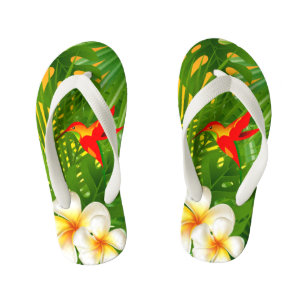 Chanclas Para Niños Paraíso tropical con colibrí