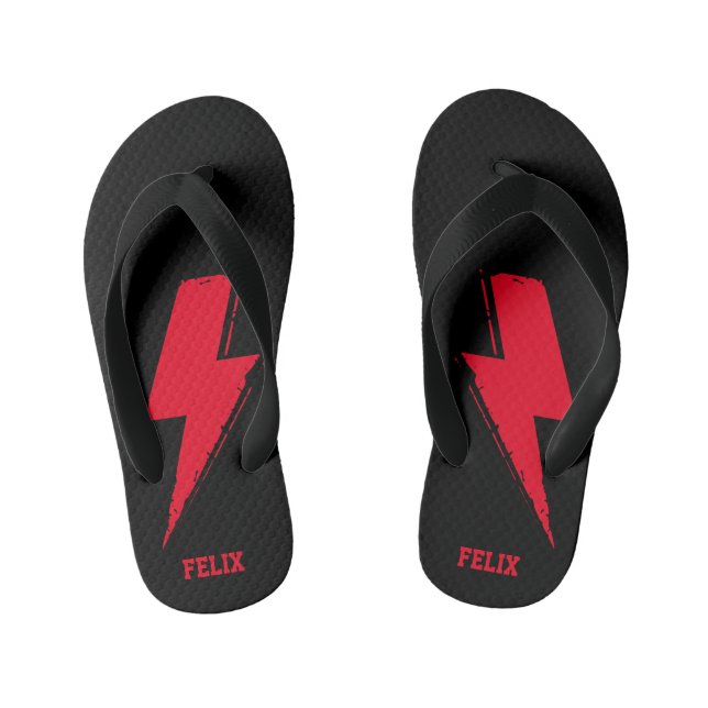 Chanclas Para Niños Pareja personalizada de flops de voladizo relámpag (Plantilla)