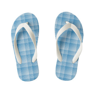 Chanclas Para Niños Patrón abstracto de cuadros azules y blancos