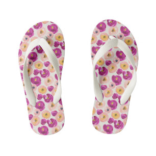 Chanclas Para Niños Patrón botánico acuarela