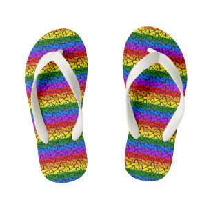 Chanclas Para Niños Patrón cardíaco arco iris