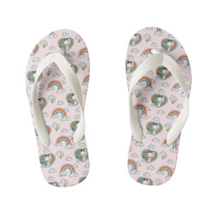 Chanclas Para Niños Patrón cardíaco arcoiris Snoopy & Woodstock