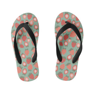 Chanclas Para Niños Patrón continuo de fresa roja