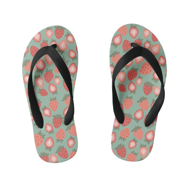 Chanclas Para Niños Patrón continuo de fresa roja (Plantilla)