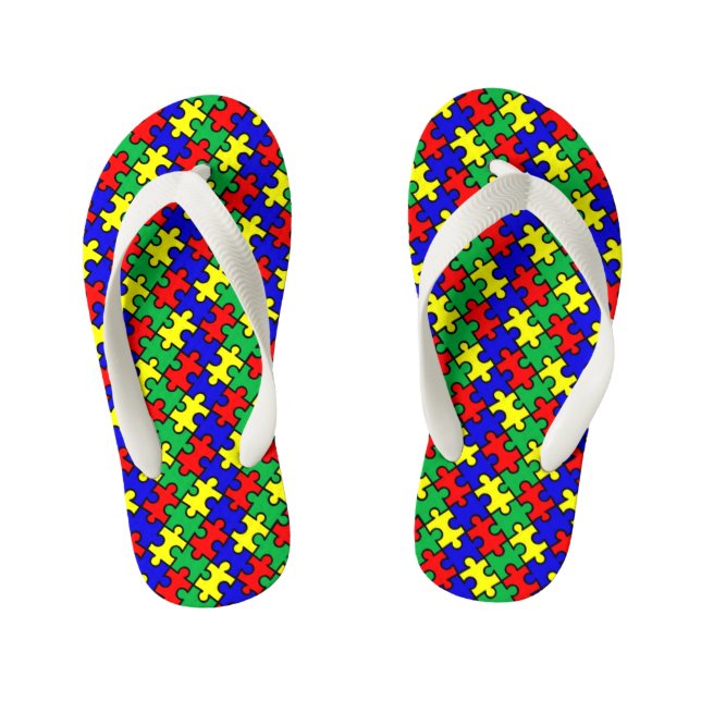 Chanclas Para Niños Patrón continuo de rompecabezas (Plantilla)