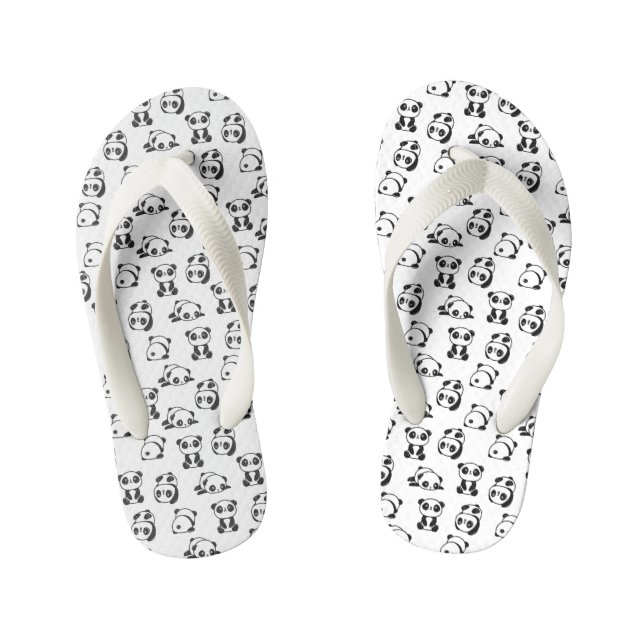 Chanclas Para Niños Patrón Cute Pandas (Plantilla)