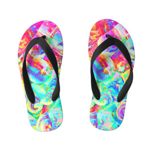 Chanclas Para Niños Patrón de abstracción colorido y vivo