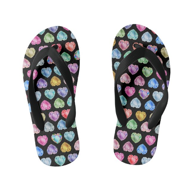 Chanclas Para Niños Patrón de acuarela del corazón del diamante Cute P (Plantilla)